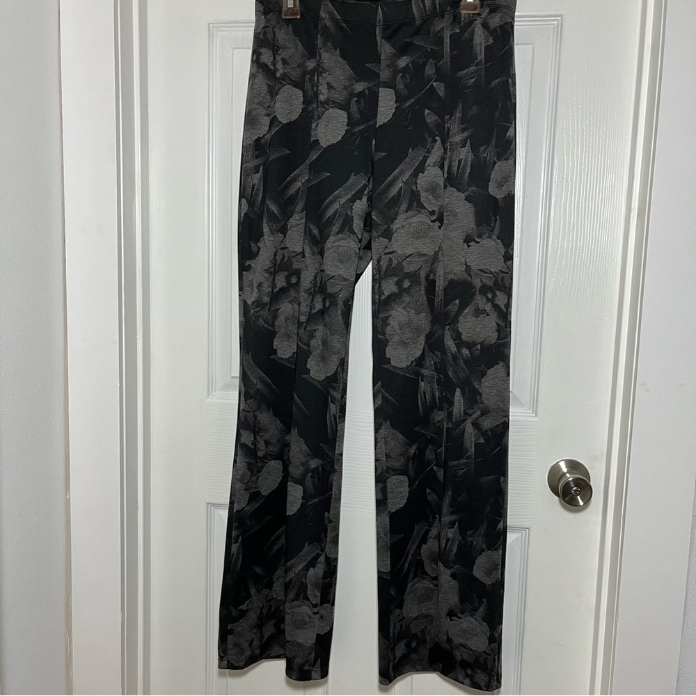 CLARA SUNWOO Black and Gray Wider Leg Pull On Pants